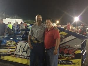 Steven visiting Bobby Bittle at I-55 Speedway after the races.