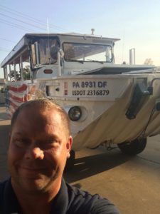 Steven Inspecting DUKW at Branson Ride The Ducks