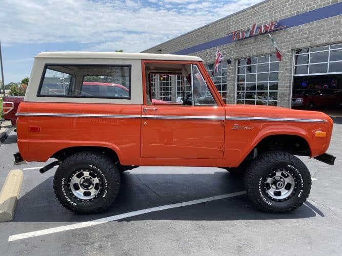 Classic Car Inspection Of A 1970 Ford Bronco At Fast Lane Classic Cars In St Charles, Mo