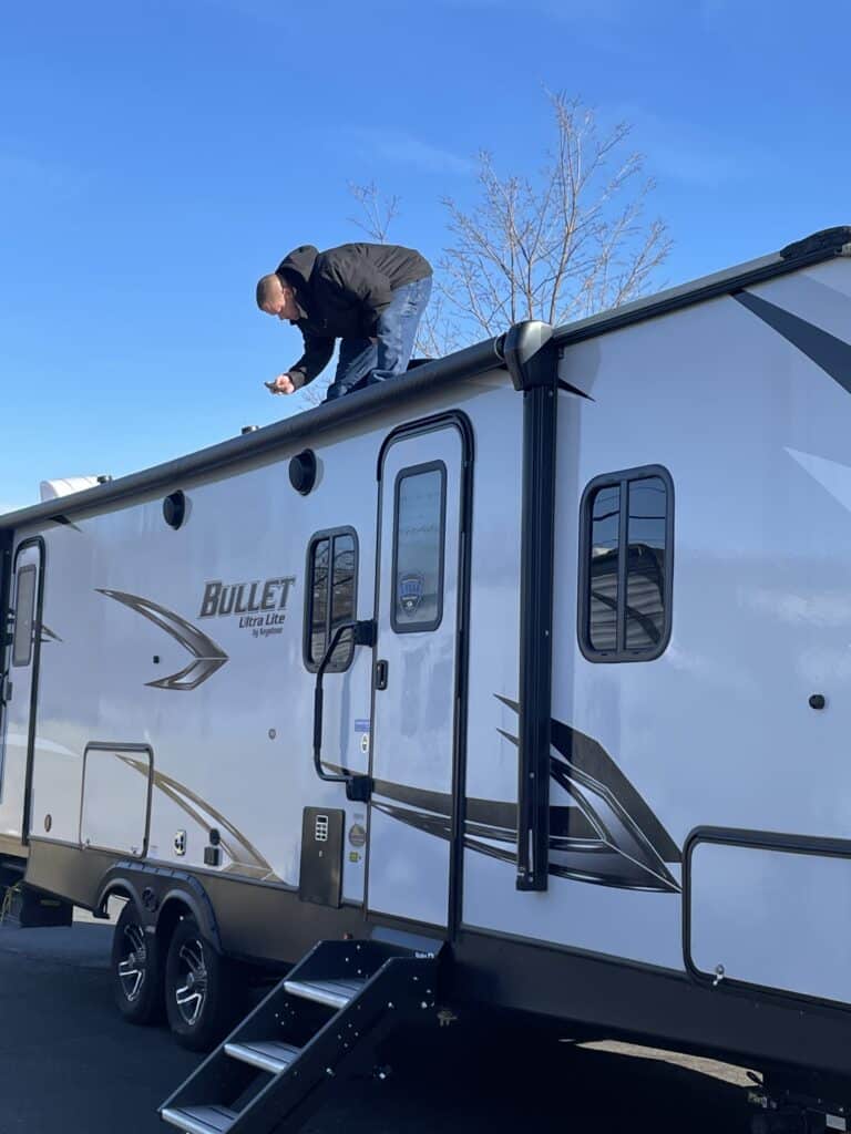 Steve Inspecting Camper Roof for an Automobile or RV Lemon Law or Misrepresentation Lawsuit