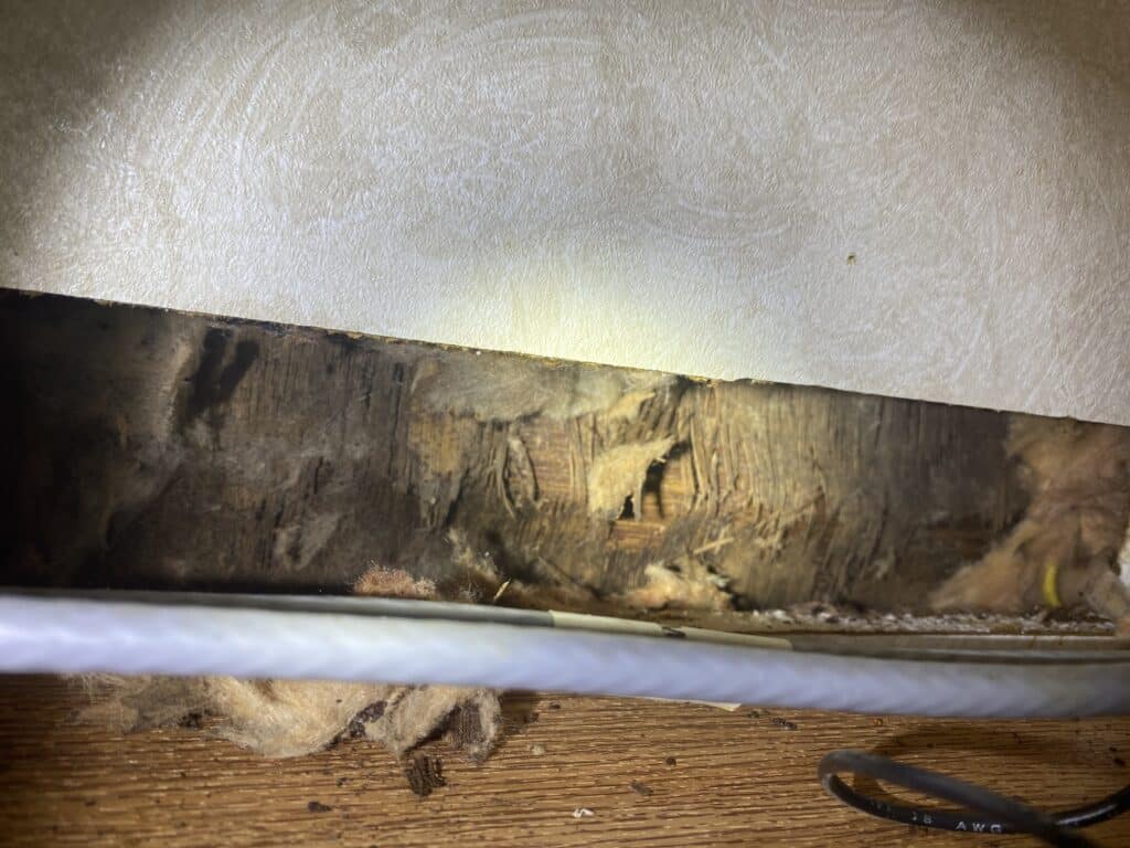 Rotten wall found during an RV Inspection