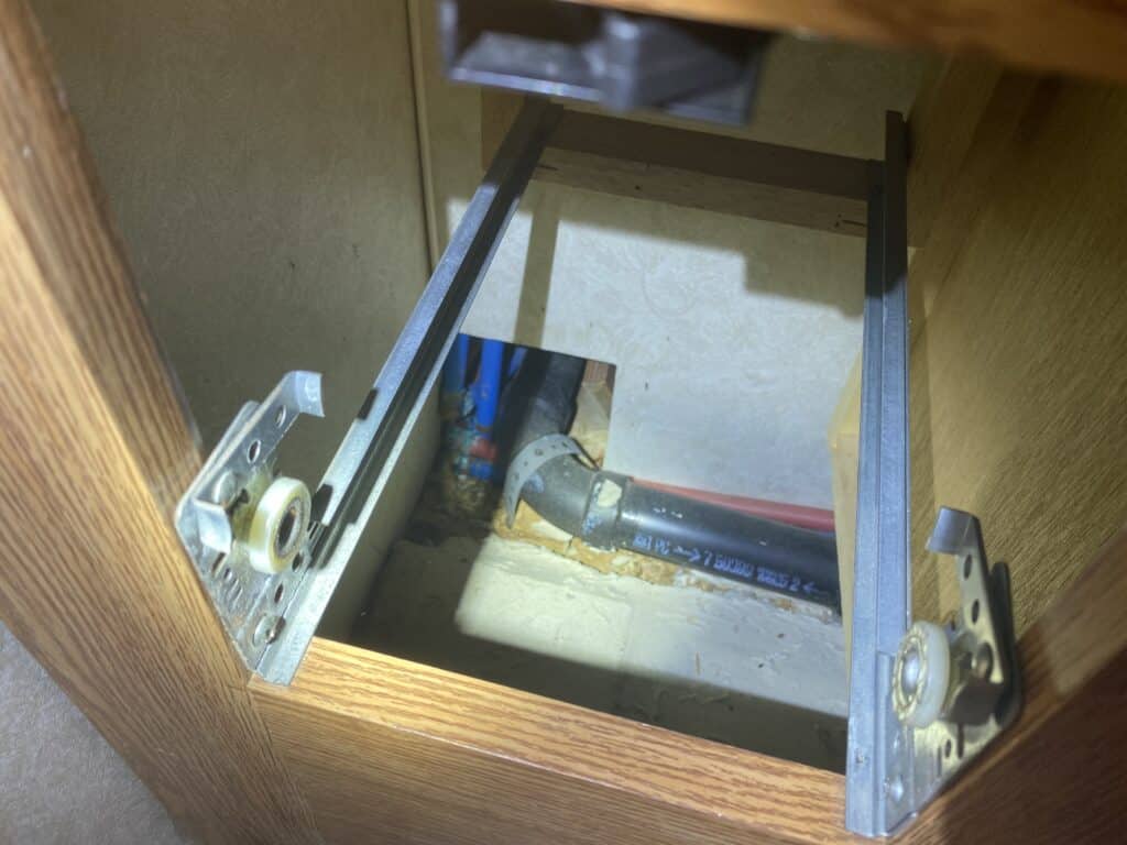 RV Dresser Drawer Removed for Inspection
