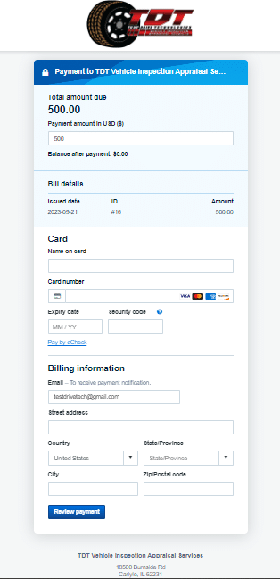 Invoice Payment Page